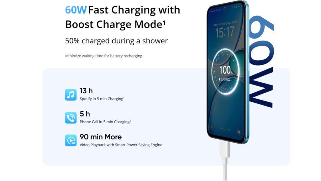 Battery & Charging 7000mAh Powerhouse with 60W SUPERVOOC Charging
